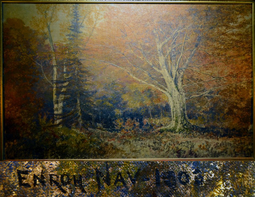 37 Banff Springs Hotel Mezzanine Level 2 Forest Painting By Enroh Nav - Van Horne 1903 In Spanish Walk